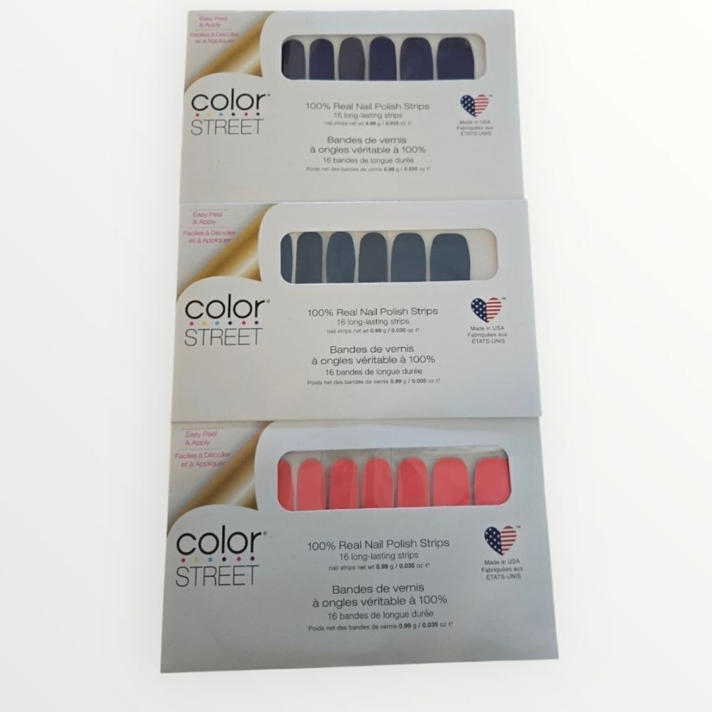 NIP COLOR STREET NAIL POLISH STRIPS LOT OF THREE W/DISCOUNT SHIPPING